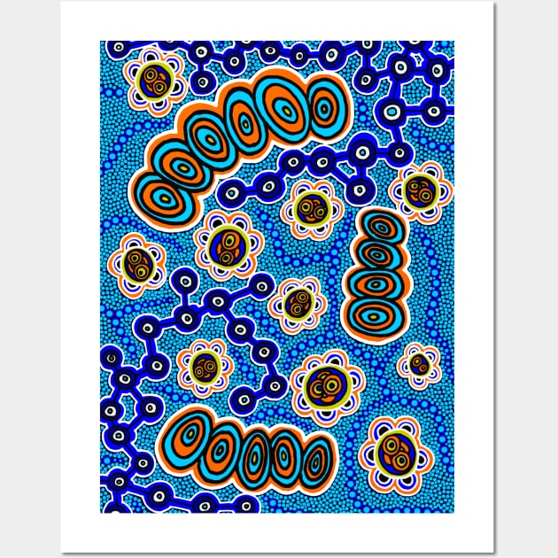 Aboriginal Art - Yugarabul Gathering By The River Wall Art by hogartharts